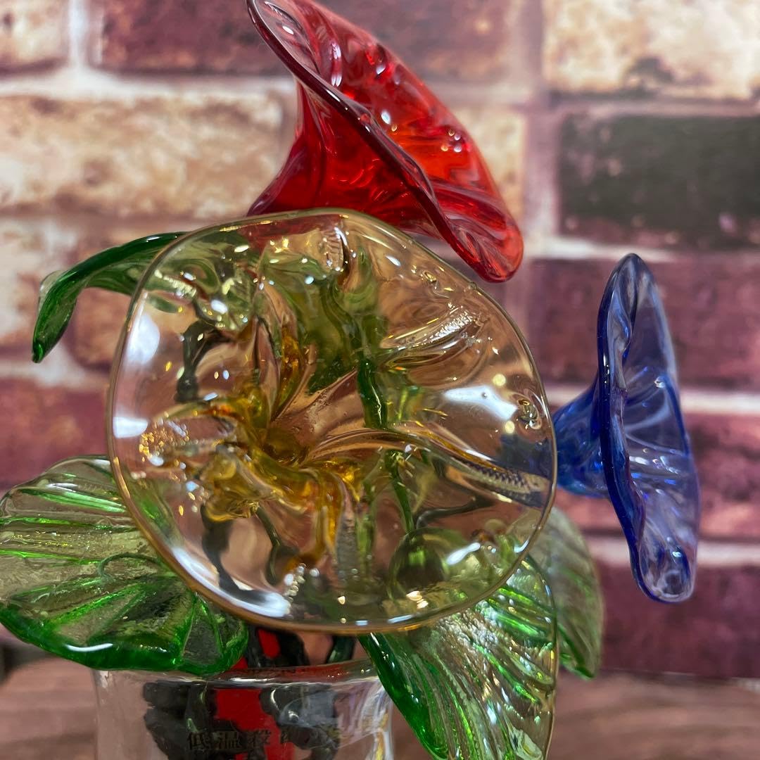 Amazon.co.jp: 沖縄 琉球ガラス 朝顔 花 アレンジメント 沖縄工芸品