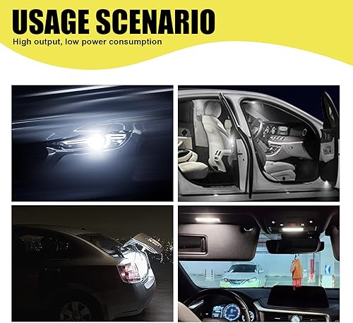 Miniatura 5 de 10 luces LED para automóvil, T10-3030-3SMD, luces de lectura de 0.9 x 0.3 pulgadas, luces de matrícula, luces de automóvil multiusos, universales