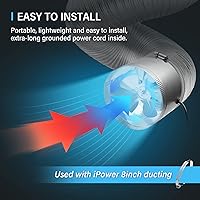 Vista 3 de iPower GLFANXBOOSTER4 Booster - Secadora con ducto de ventilación en línea