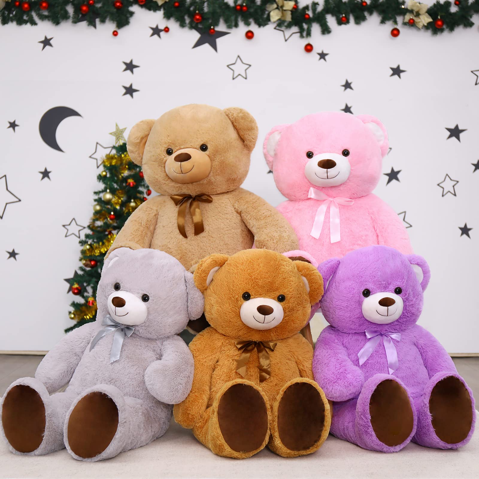 KERTA Giant Teddy Bear Stuffed Animal, Big Gray Stuffed Bear 41 inch for Girlfriend Wife Kids, Large Plush Gift for Christmas Valentine's Day Birthday Baby Shower 7