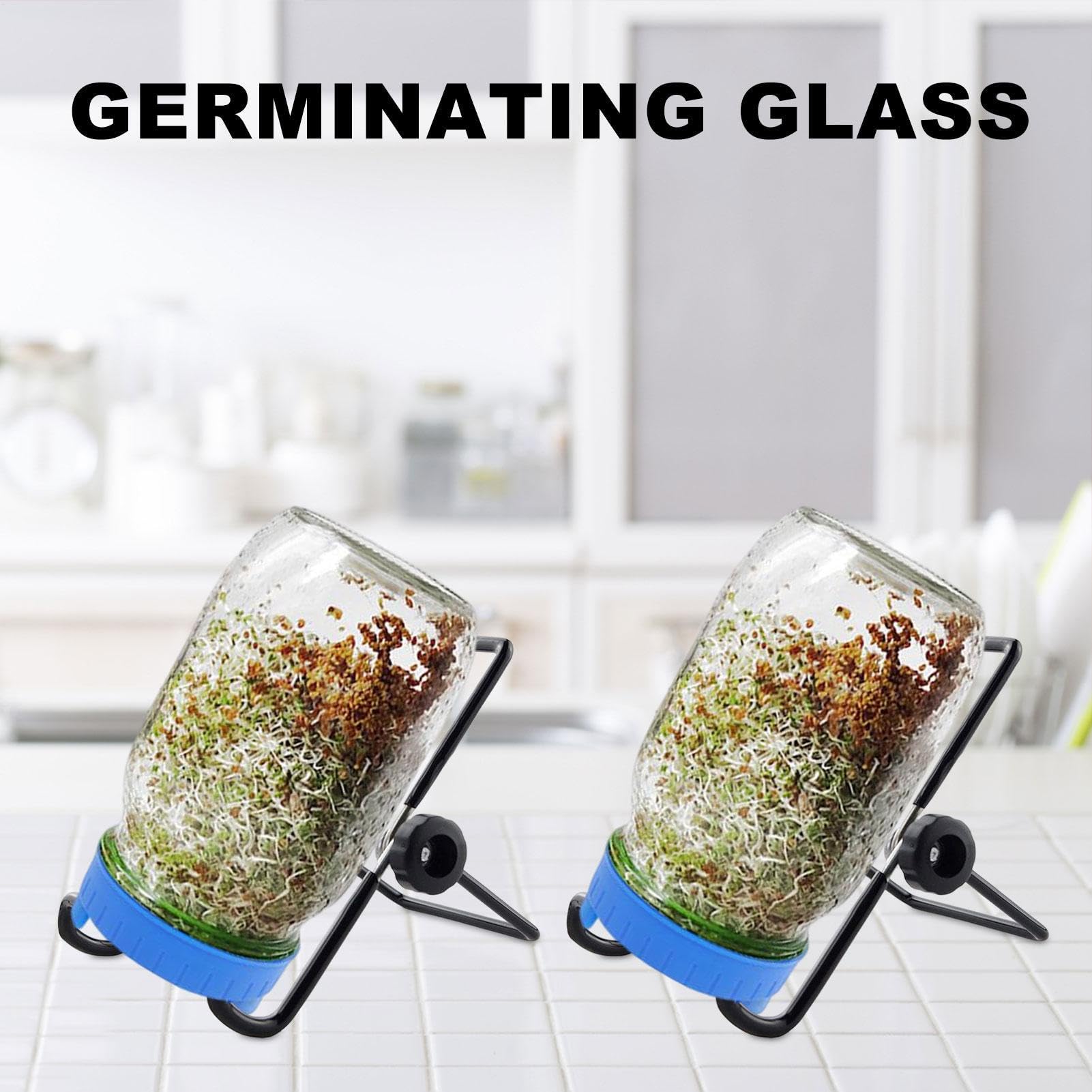Générique Kit De Pots De Germination – Ensemble De Germoirs De en Acier | Inoxydable | Quart À Large Bouche, Couvercles Et Supports De Germination De Cuisine, Ensemble De Germoirs De, Pot FR