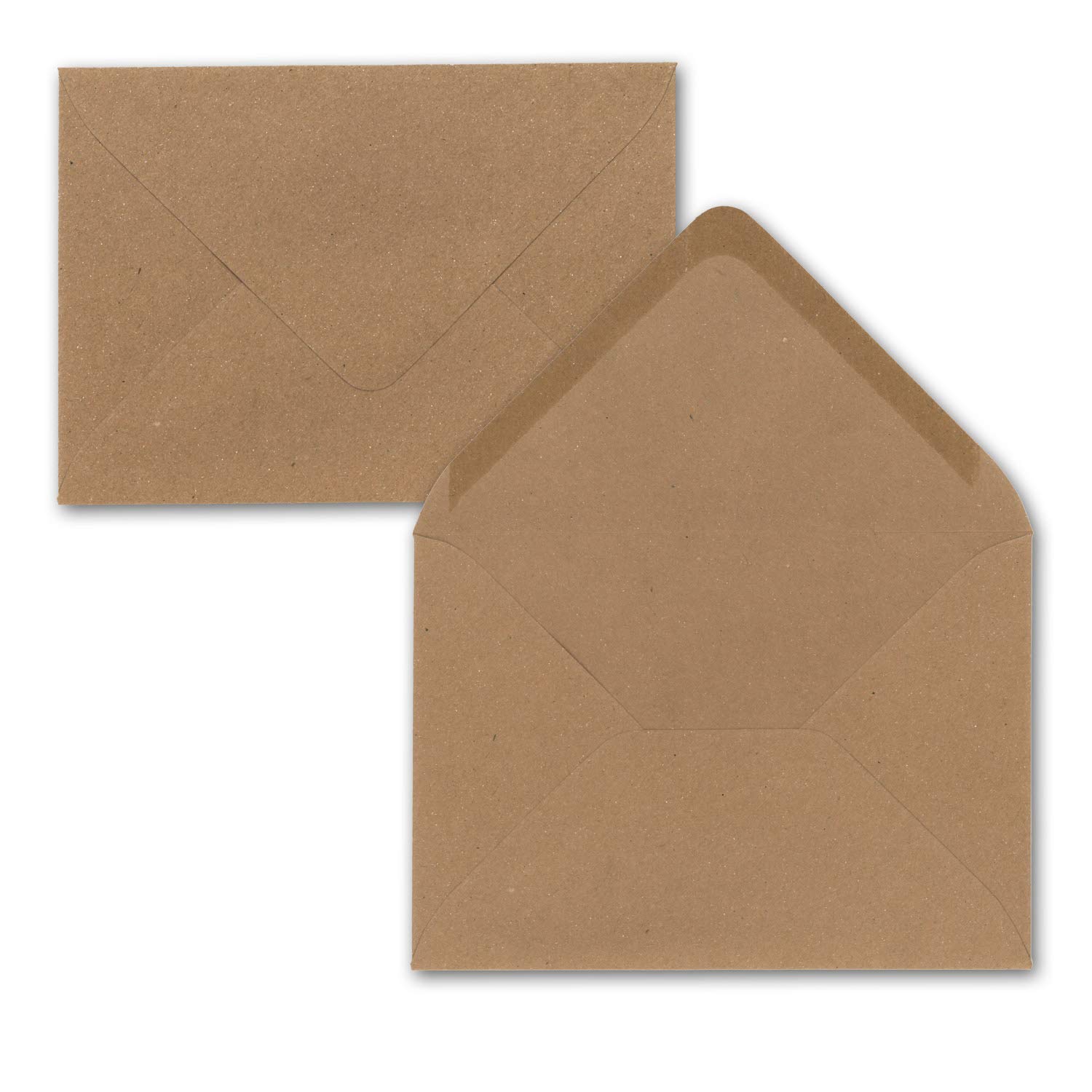 150x Vintage Kraftpapier Faltkarten SET - sandbraun (braun) - mit Umschlägen DIN B6-12 x 16,9 cm - blanko Recycling Klappkarten - 300 g/m² - NEUSER PAPIER