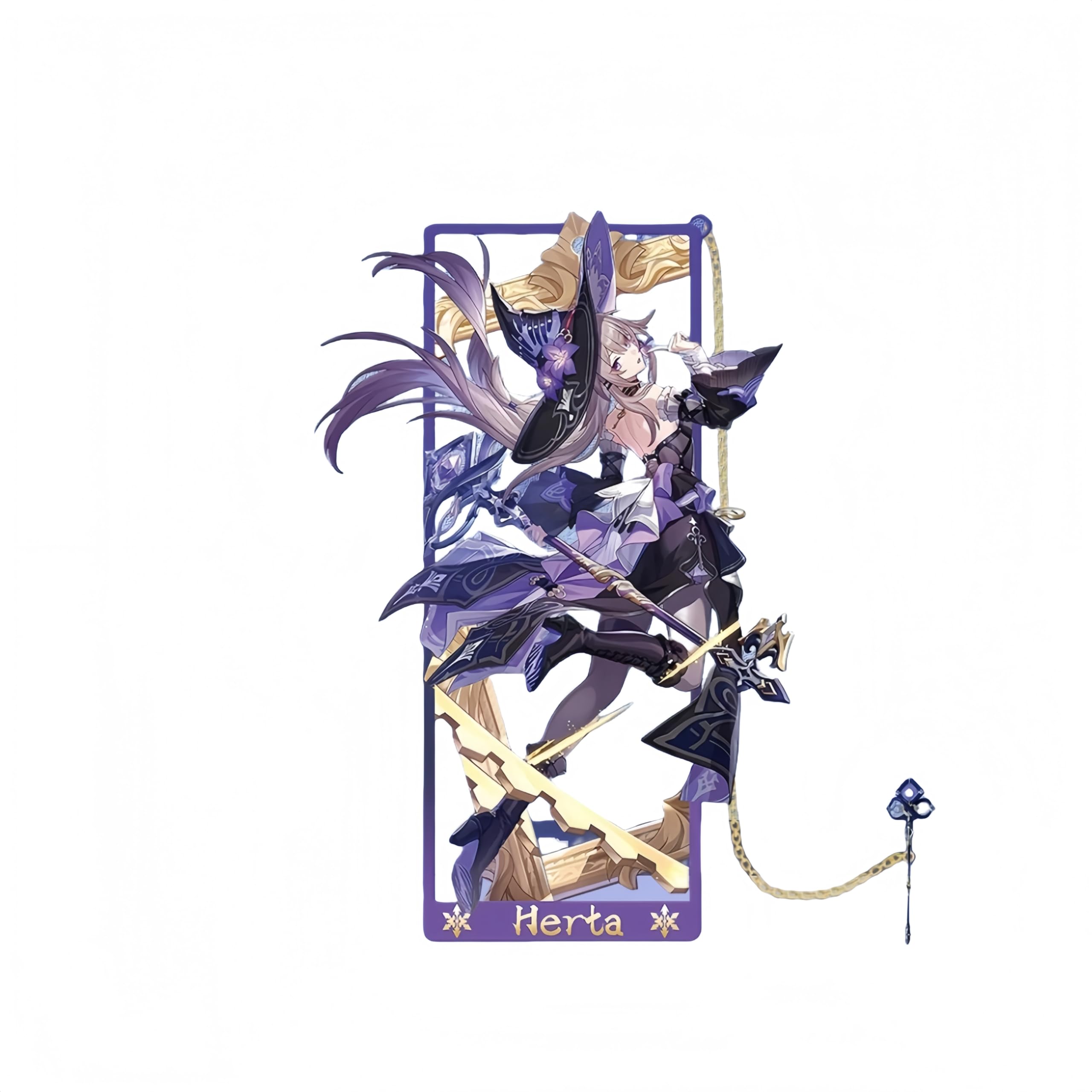 1PC Honkai: Star Rail Figure Metal Bookmark Game Bookmark with Chain Stationery Gift (Herta) โ image 1
