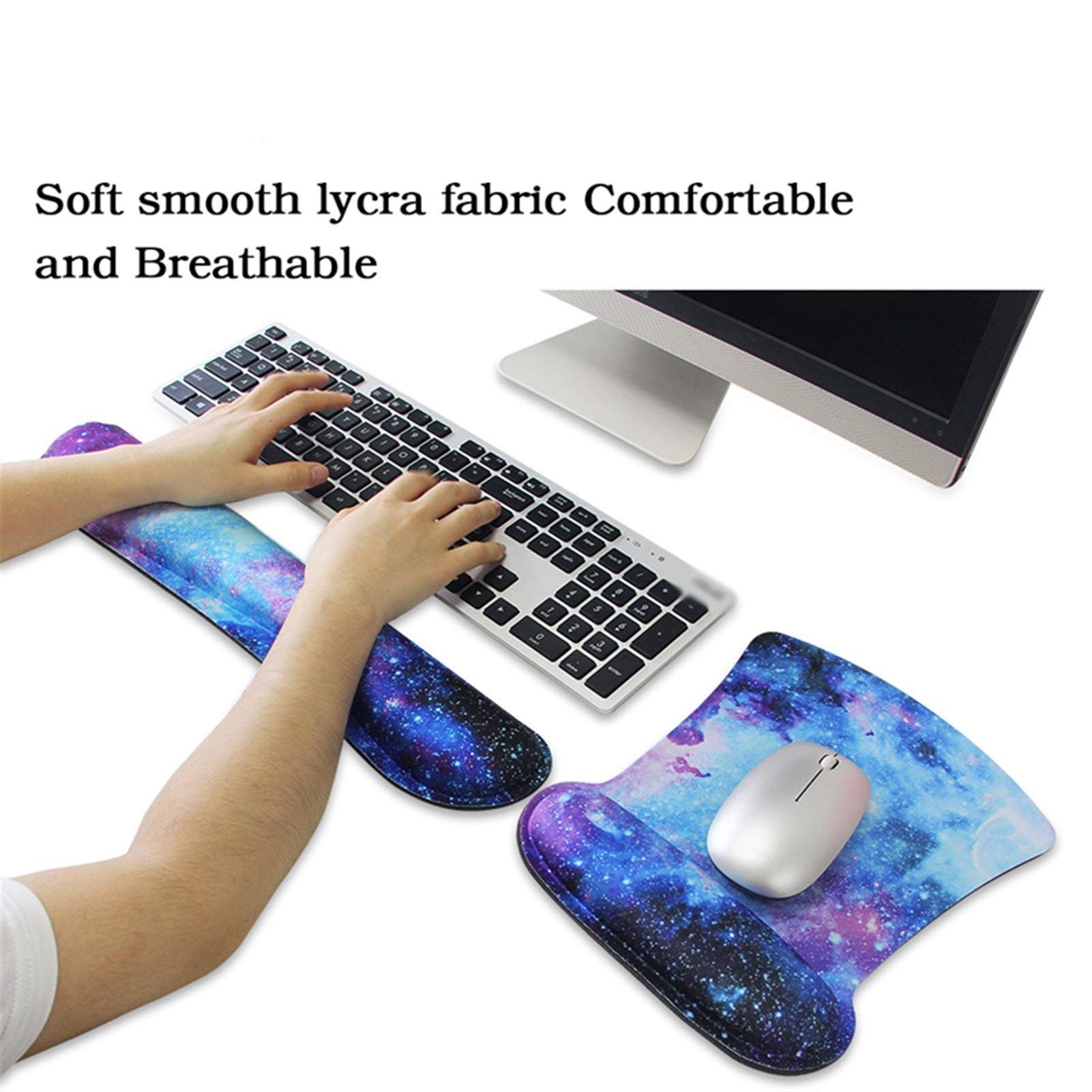 Mouse con Poggiapolsi Posto da Polso del Mouse Posto da Polso da Polso Pintino da Polso Pad Rest e Mouse Silice Gel Supporto da Polso da Polso con Memory Foam Mouse Pad Mat (Color : G)