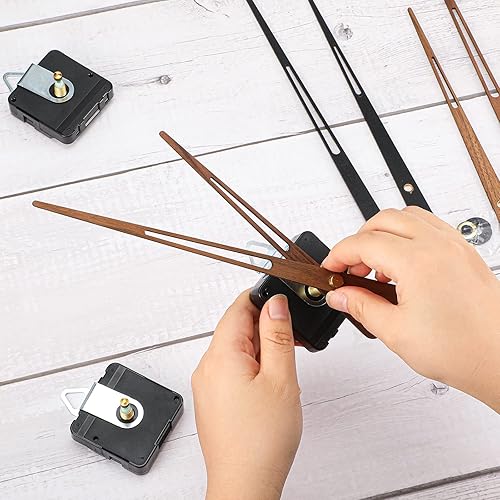 Miniatura 5 de Jadive 2 Piezas Mecanismo de Movimiento de Reloj de Eje Largo de Alto Torque con Manecillas de Reloj de Madera para Repuesto de Piezas de Reparación