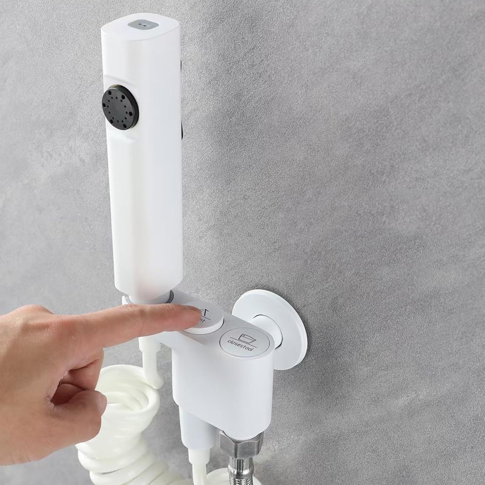 Kit pulvérisateur de bidet à main et douchette de toilette murale 2 modes eau froide