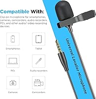 Vista 5 de BOYA BY-M1S Micrófono de solapa Lavalier profesional Micrófono de condensador omnidireccional para iPhone Android Smartphone Cámara DSLR