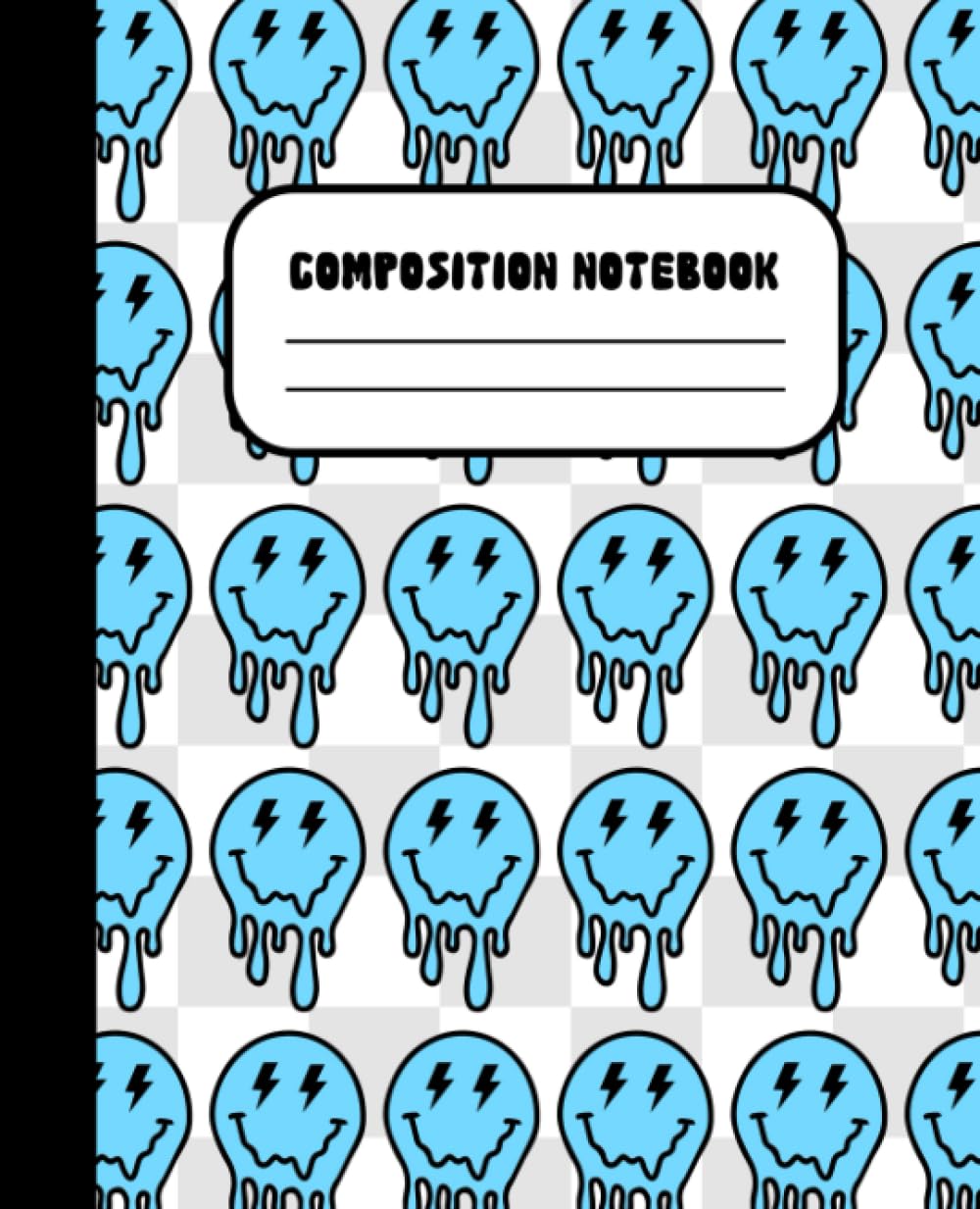 Dripping Smiley Face Composition Notebook: Pastel Blue Smileys Notebook | Preppy School Supplies for teens | Wide Ruled 120 Pages