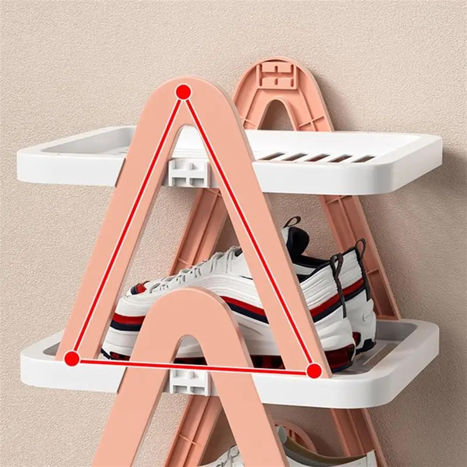 Faltbares Schuhregal-Set – 2/3-stöckige stapelbare Schuhregale für Schlafzimmer und Eingangsbereich, platzsparend für Schrank und Zuhause (3 Ebenen)