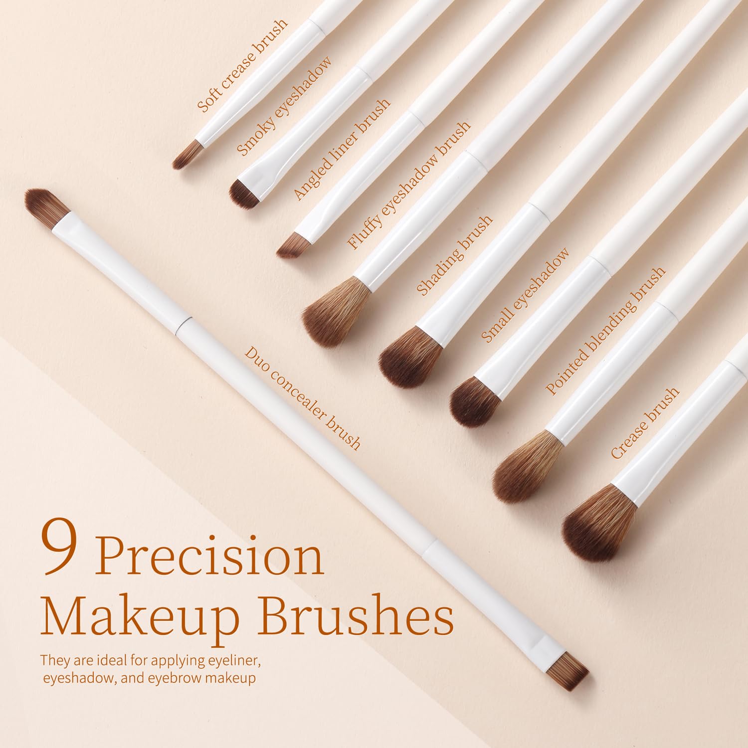 Lot de 14 pinceaux de maquillage synthétiques de haute qualité pour fond de teint, correcteur, fard à paupières, mélange d'eyeliner, pinceaux de maquillage avec support et 5 éponges