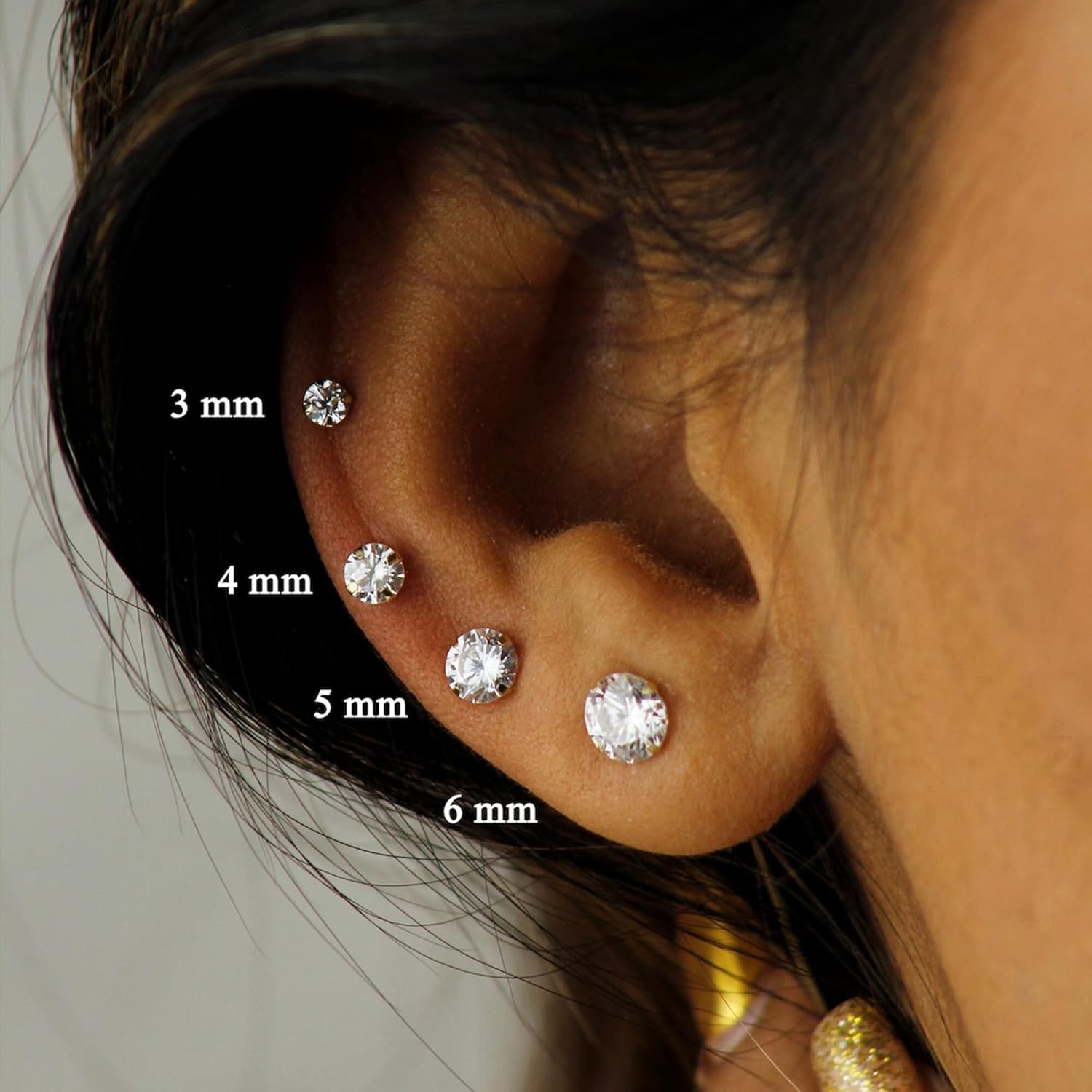 925 Sterling Silver Earrings, Cubic Zirconia Stud Earrings, Diamond Stud Earrings for Women - Image 5