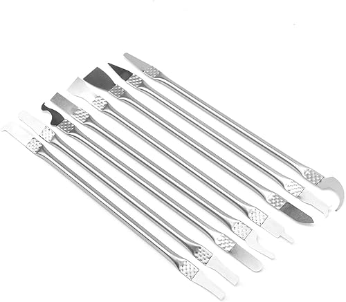 Miniatura 8 de Juego de 8 piezas de metal Spudger, XRD-2108A, herramienta de palanca de apertura de metal para teléfono celular, tableta, MP3, portátil