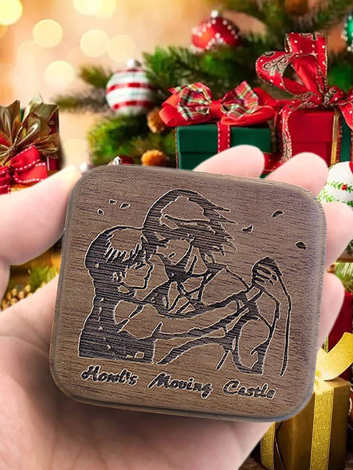 Sinzyo Howl's Moving Castle-Merry Go Round of Life Scatola Musicale Vintage in Legno Movimento Natale San Valentino Regalo di Compleanno (Nota Musicale Scatola in Noce A)