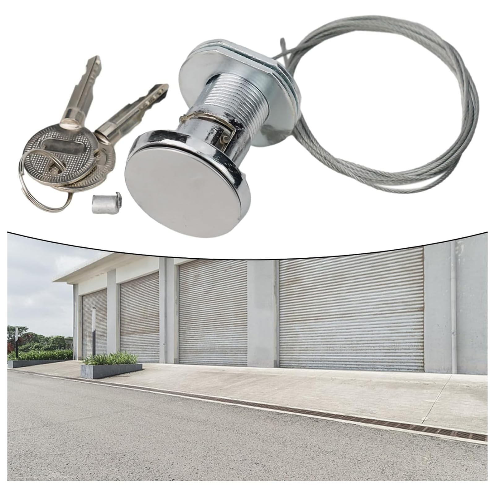 Kit di Blocco di Emergenza Universale per Garage con 2 Chiavi di Scollegamento e Accessori per Porte