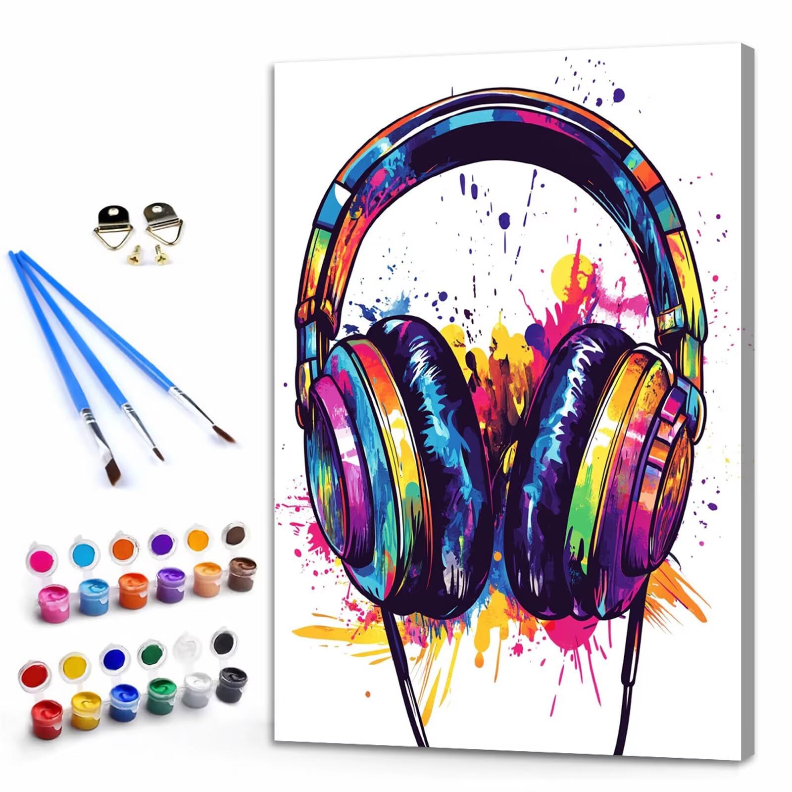 Dipingere con i Numeri Adulti Astratto Dipingere con i Numeri Auricolare Paint by Numbers Hobby Creativi Adulti Fai Da Te Tela di Pittura a Olio Kit, Decorazioni Regalo 60x90cm Senza Cornice Y3-1115
