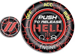 Push Start Button Cover for Dodge Challenger Charger Durango Accessories 2015-2025- Engine Ignition Switch Kit Interior Accessory-Push to Release Hell DesignRuby Red