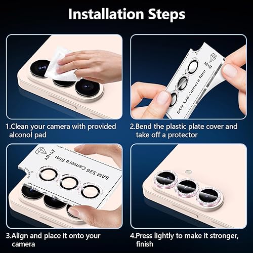Vista 1202 de para Samsung Galaxy Z Flip 7 Protector de Lente de Cámara, Cubierta de Lente de Vidrio Templado con Anillo de Metal Individual, [Fuerte Adhesión] 1