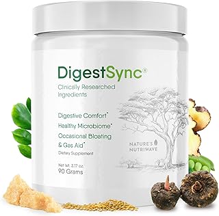 DigestSync Digestion Supplement for Gut Health - Natural Powder for Digestive Support, Bloating Relief for Women & Men, 100% Natural Green Powder - 1 Month Supply