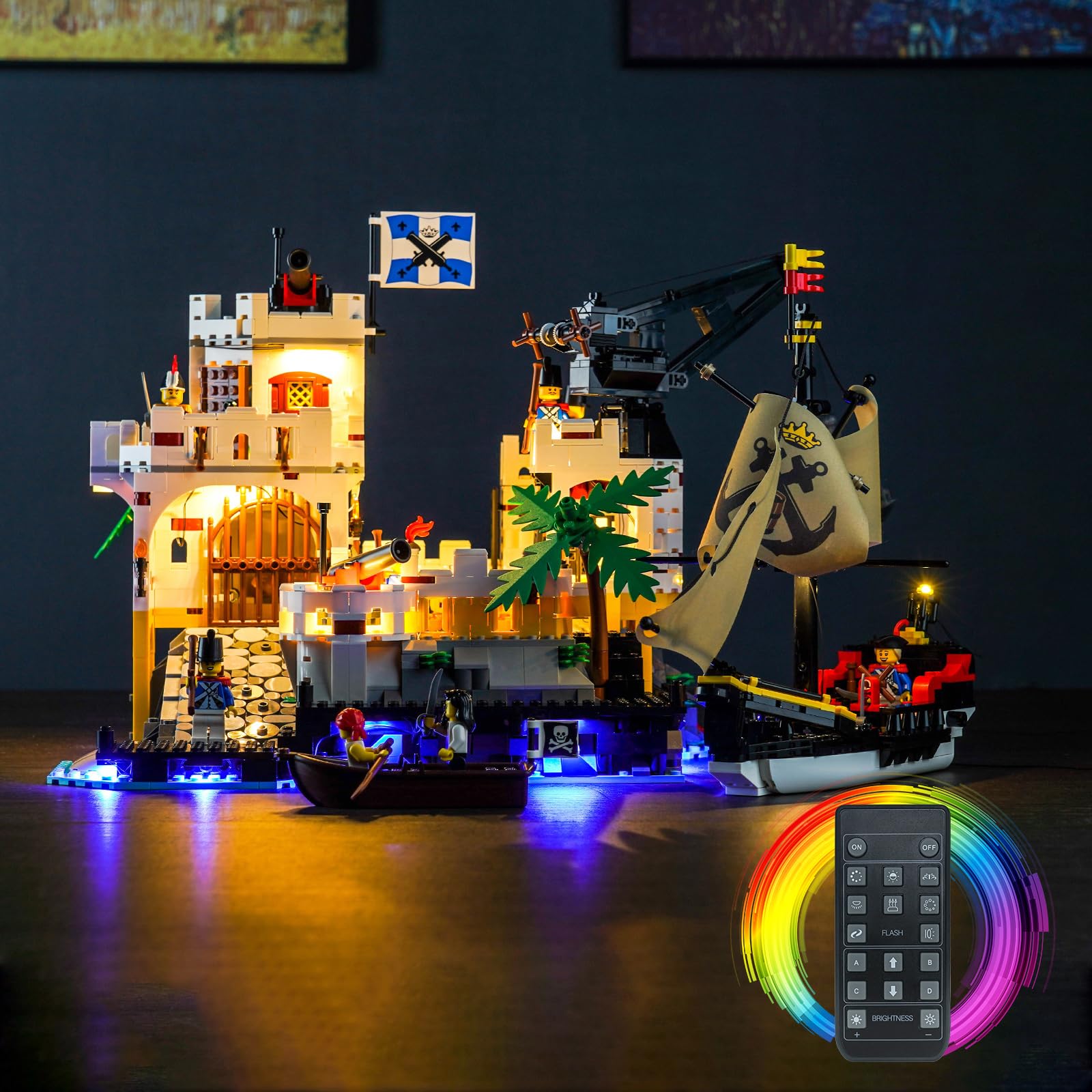 Zestaw oświetlenia dekoracyjnego zdalnego sterowania do Lego Eldorado Fortress (nie Lego), Zestaw oświetlenia do Lego 10320 Eldorado Fortress Kreatywna zabawka dla dorosłych