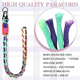 Frienda 2 Set Heavy Duty Paracord Lanyard Necklace Whistles Strap Braided 550 Keychain Lanyard for Outdoor Activities (Dark Camouflage)