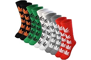 5 Pairs Marijuana Socks Unisex Maple Leaf Printed Socks
