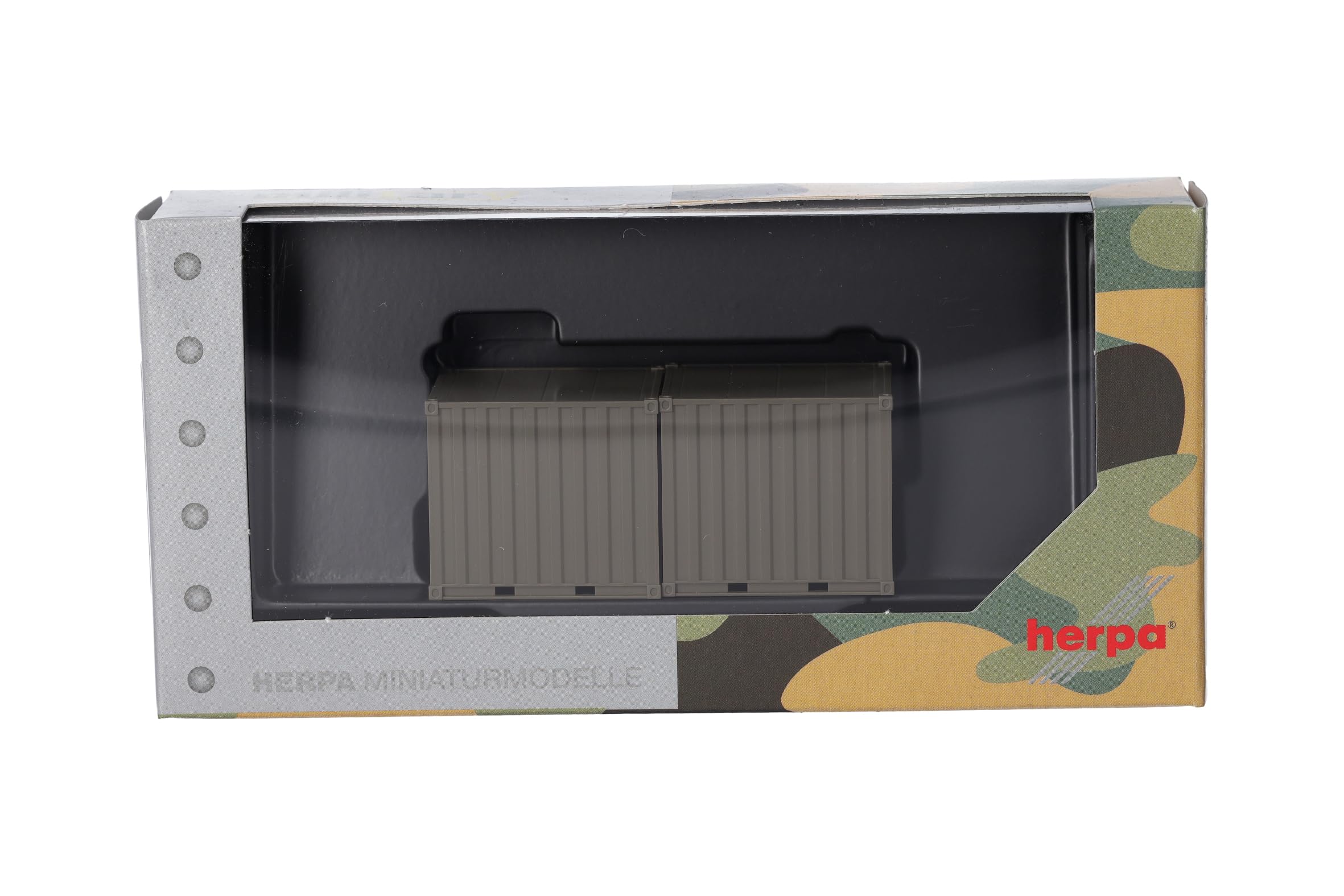 Herpa – 2 Caissons Rabattables Vert Mousse – échelle 1/87 – Accessoire Modélisme Ferroviaire – MiniKit à Clipser