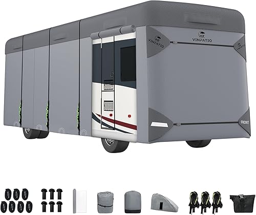 Miniatura 22 de VINPATIO - Cubierta resistente para remolque, cámper, Toy Hauler, caravana de 22 a 24 pies. de 7 capas, con correas resistentes al viento, cubiertas