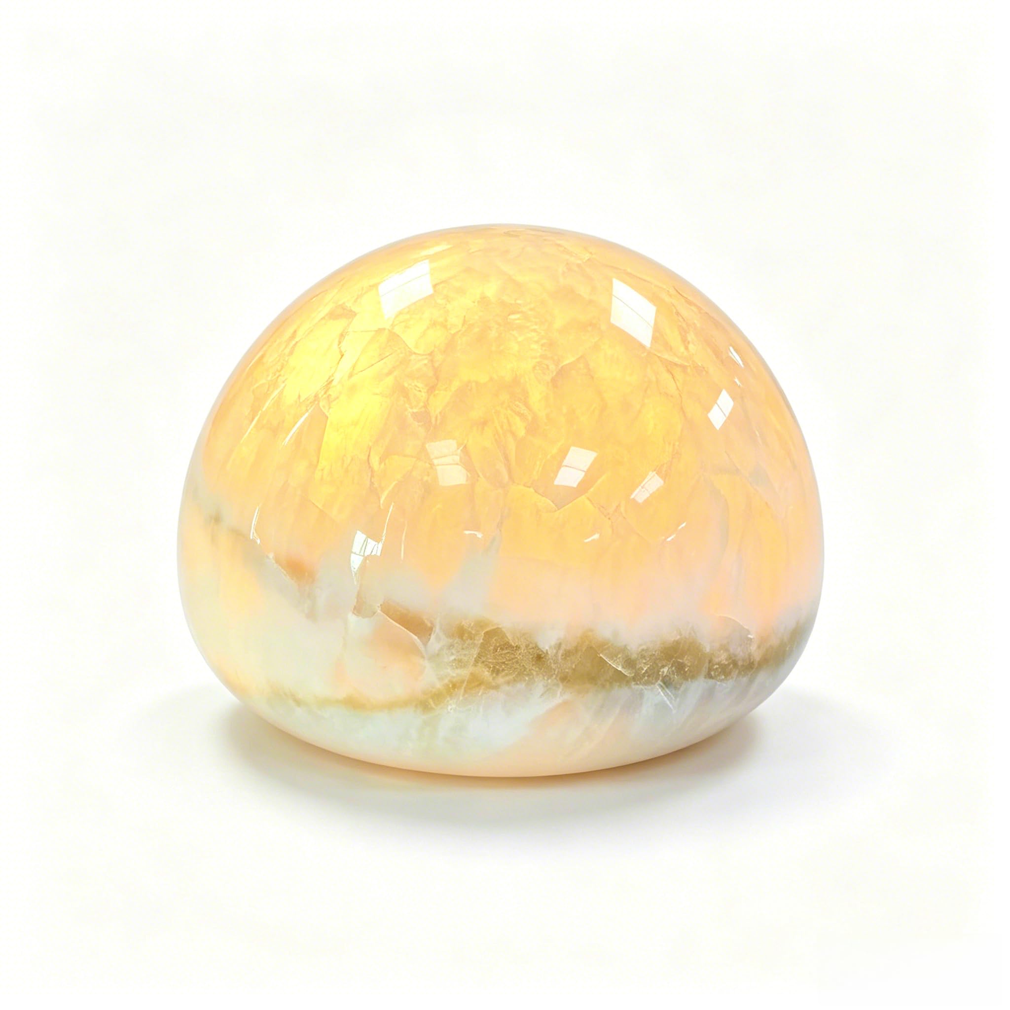 BIEWO Natural Marble Lamp Cordless Touch Control Night Light 3-Way Dimmable Pat Light LED Ambient Glow Lamp Type-C Rechargeable Portable Stone Bedside Desk Lamp Zen Home Decor (11x11x8)