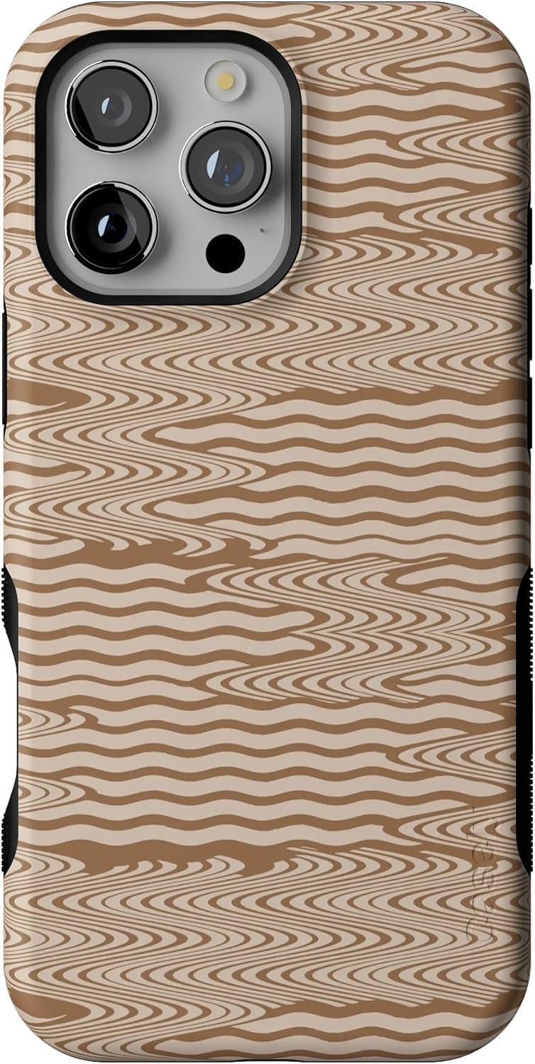 Casely iPhone 16 Pro Max Case | Mocha Ripple | Brown Waves | Compatible with MagSafe | Bold Protective Case Design