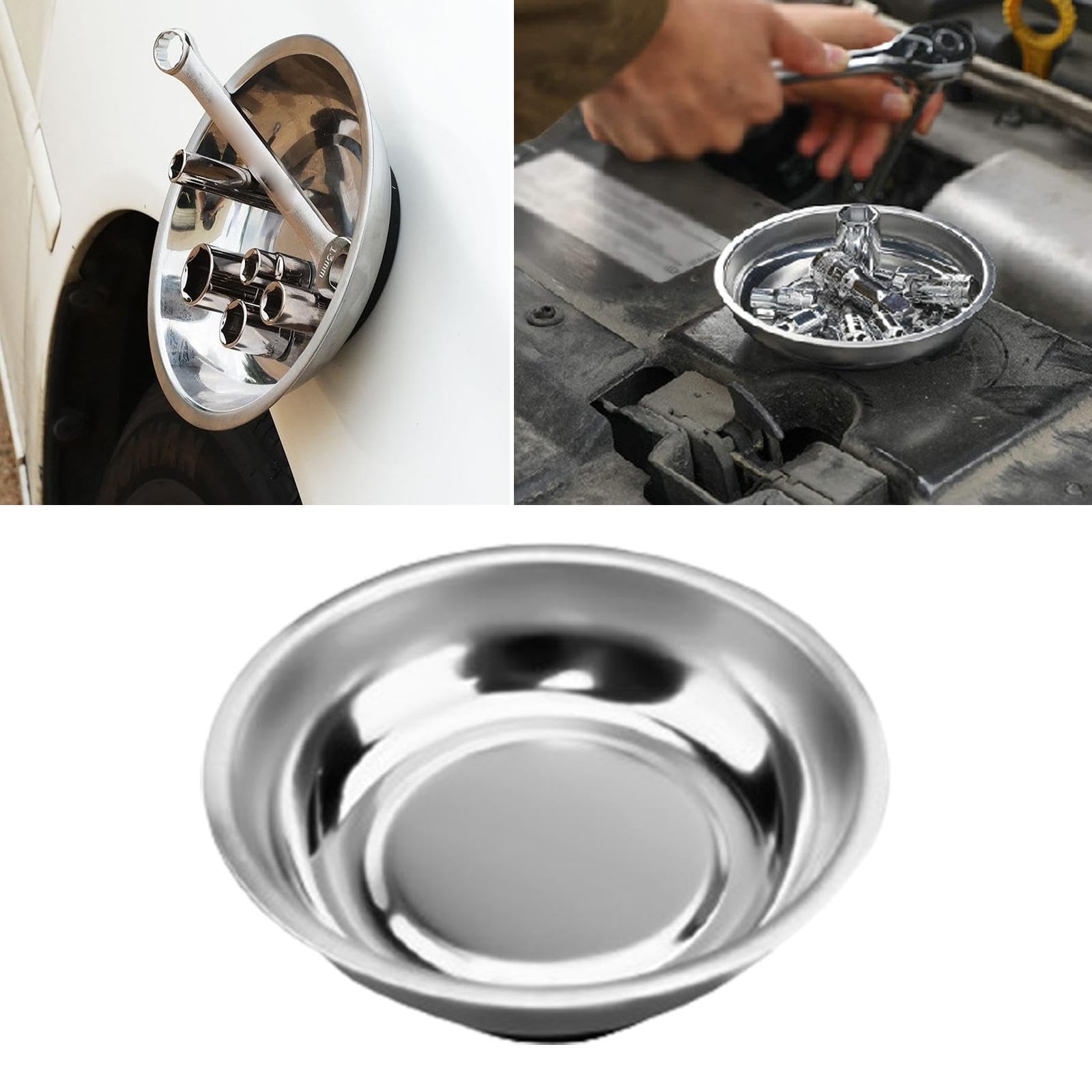 MagiDeal Round Tray Accessory Hardware Parts Dish Parts Holder for Pins Sockets Automotive, 3inch