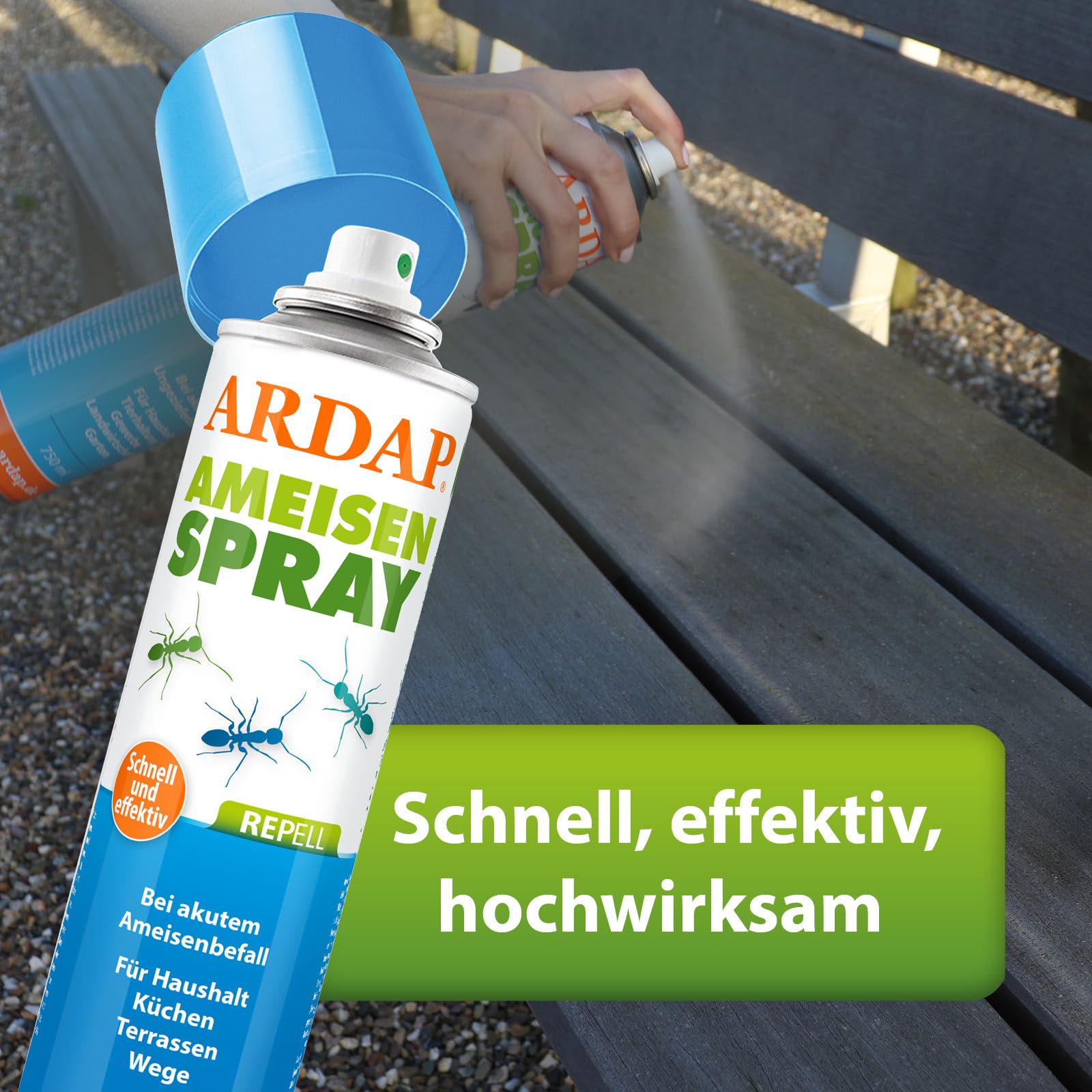 ARDAP Repell Ameisenspray 3 x 400ml - Ameisenspray außen & gegen Ameisen im Haus - Mittel gegen Ameisen - Ameisenmittel - Ameisen Spray bei akutem Ameisenbefall - Wirkt schnell (PT19)