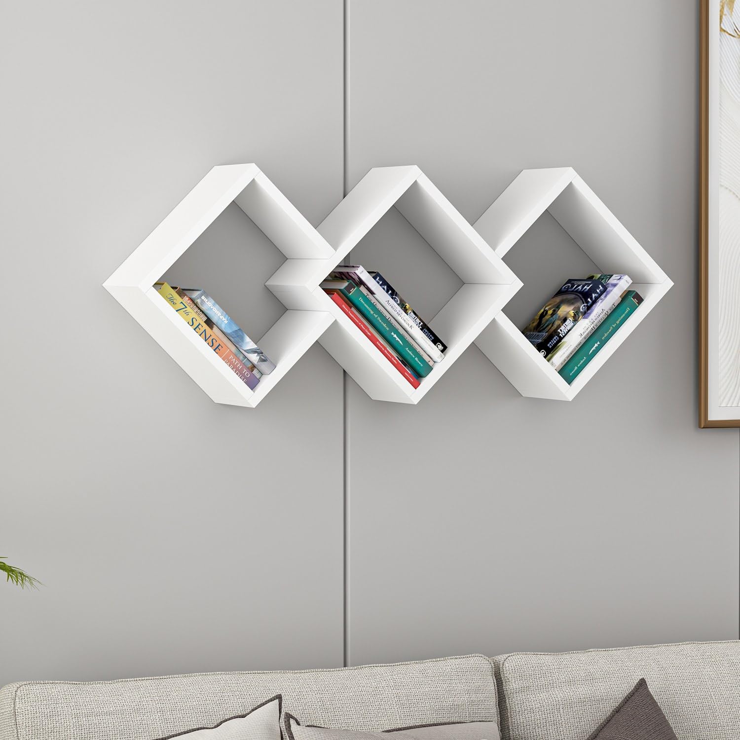 Stylish Wall Shelf, White, 102 x 42 x 20 cm, 100% Melamine Coated Particle Board, 18 mm Thick, Perfect for Modern Home Decor & Organization