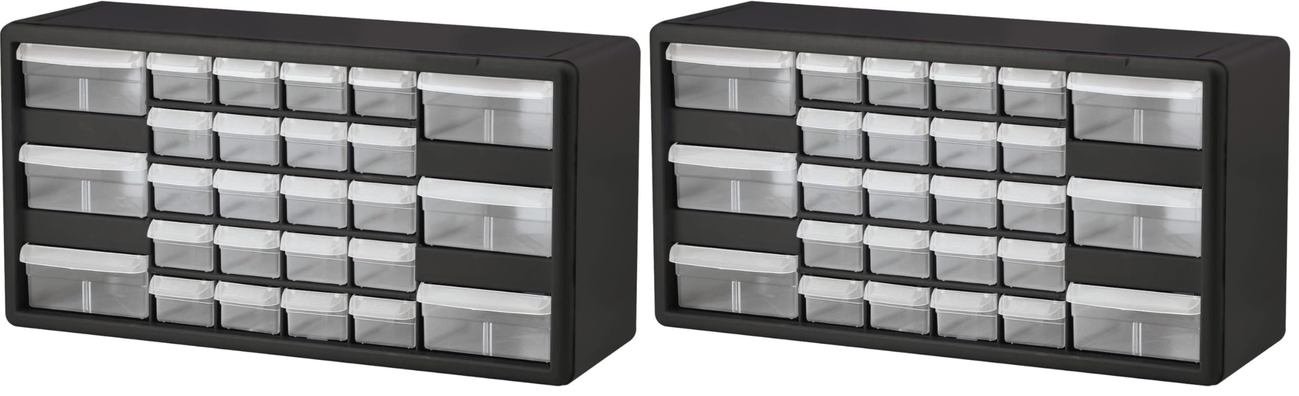 Akro-Mils 26-Drawer Plastic Drawer Storage Cabinet for Garage Organization, Bead Organizer, Building Bricks Storage, Teacher Toolbox, Makeup Organizer, 20-Inch W x 6-Inch D x 10-Inch H, 10126 Black