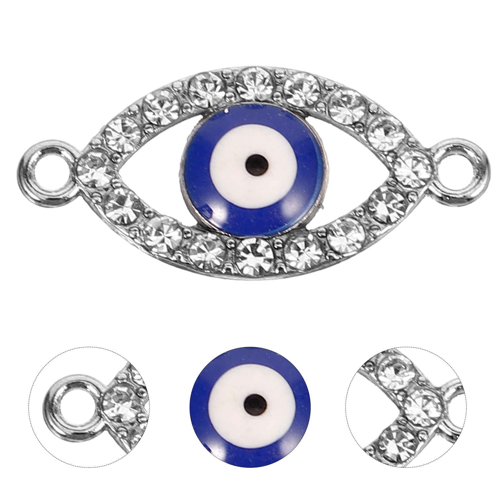 SEWACC 20pcs Evil Eye Charms for Jewelry Making Metal Evil Eye Pendant Charms Double Hole Jewelry Pendant Beads for DIY Jewerly - Image 4