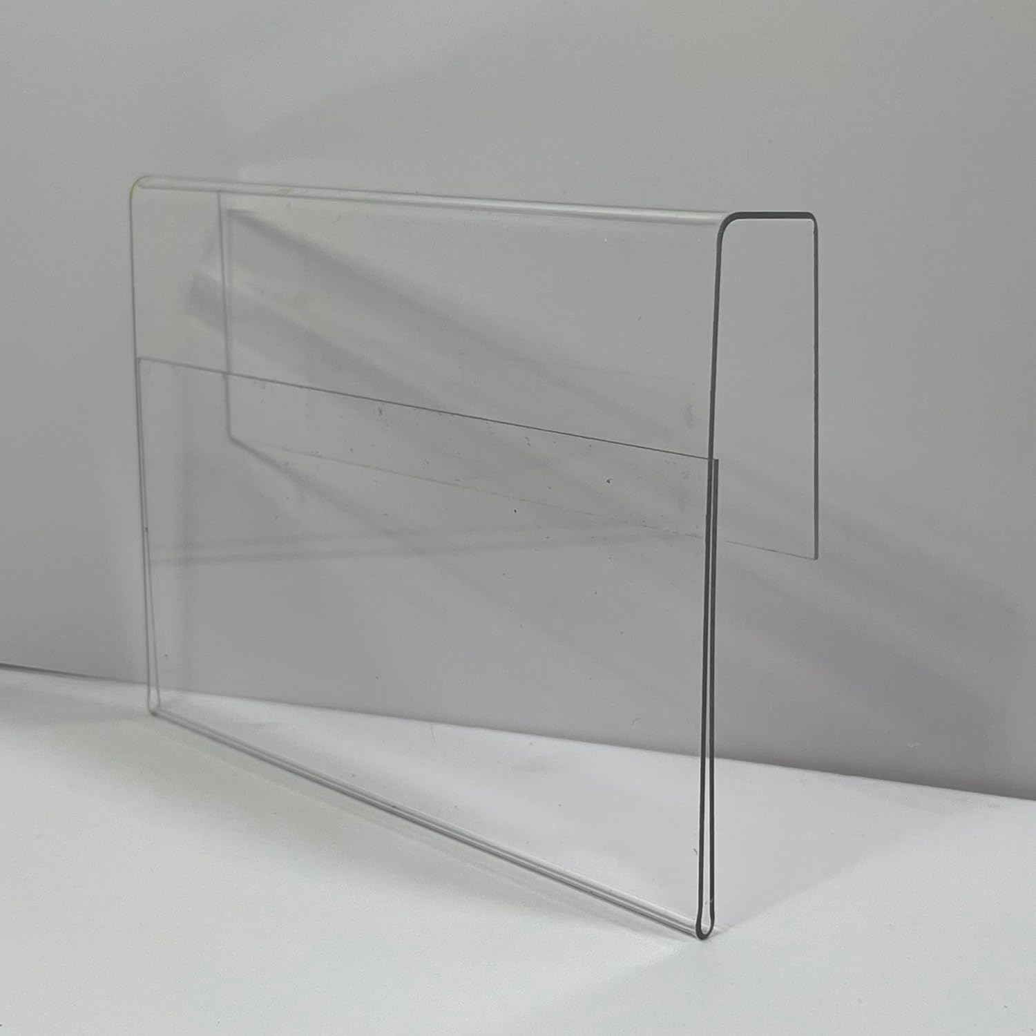 10 Pcs 30 * 21CM Clear PVC Horizontal Sign Holder – A4 Flyer Poster Stand, Certificate Display Frame, Shelf Poster Stand for Retail,Hanging Shelf Label for Retail Store，Paper Display Frame image 3
