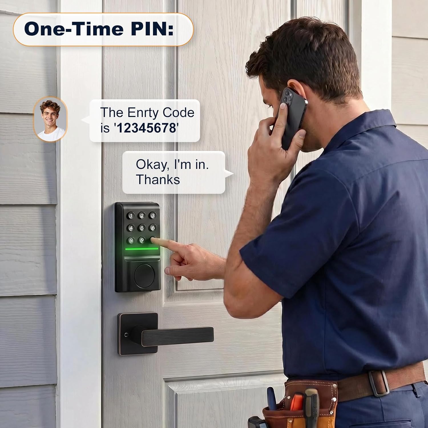 SEPOX® Keyless Entry Deadbolt, Offline Smart Keypad Doorlock, LED Indicator | for Front & Study/Bedroom in Home Office Apartment, House & Rental Properties, IP54, Easy Install, 1 Year Battery, Key Backup