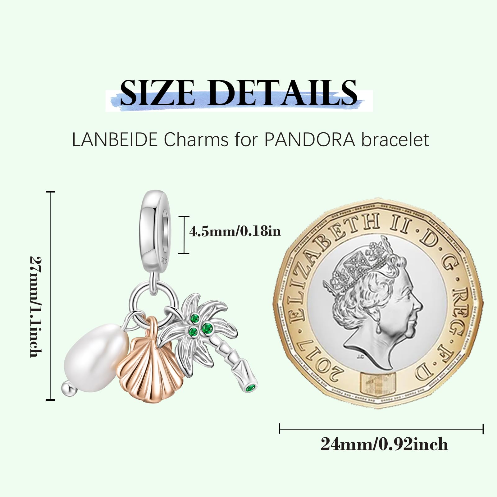 LANBEIDE Świecąca sowa, zwierzęta, charms do charmsów Pandora, srebro wysokiej próby 925, charmsy do bransoletek Pandora, prezent dla kobiet