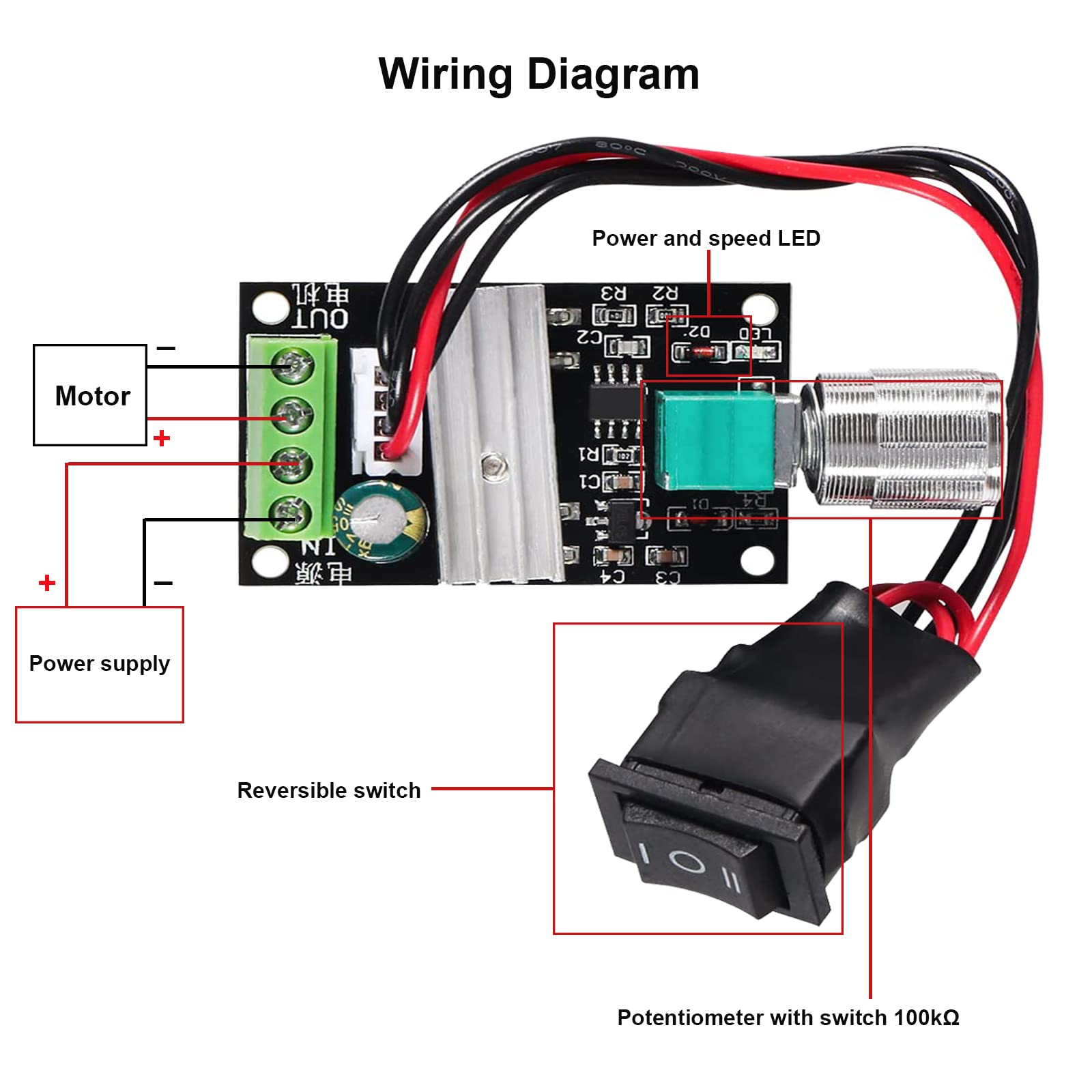 2 szt. 6 V 12 V 24 V 28 V 3 A 80 W regulator prędkości silnika prądu stałego PWM regulowany przełącznik odwracalny 1203BB silnik prądu stałego cofania.