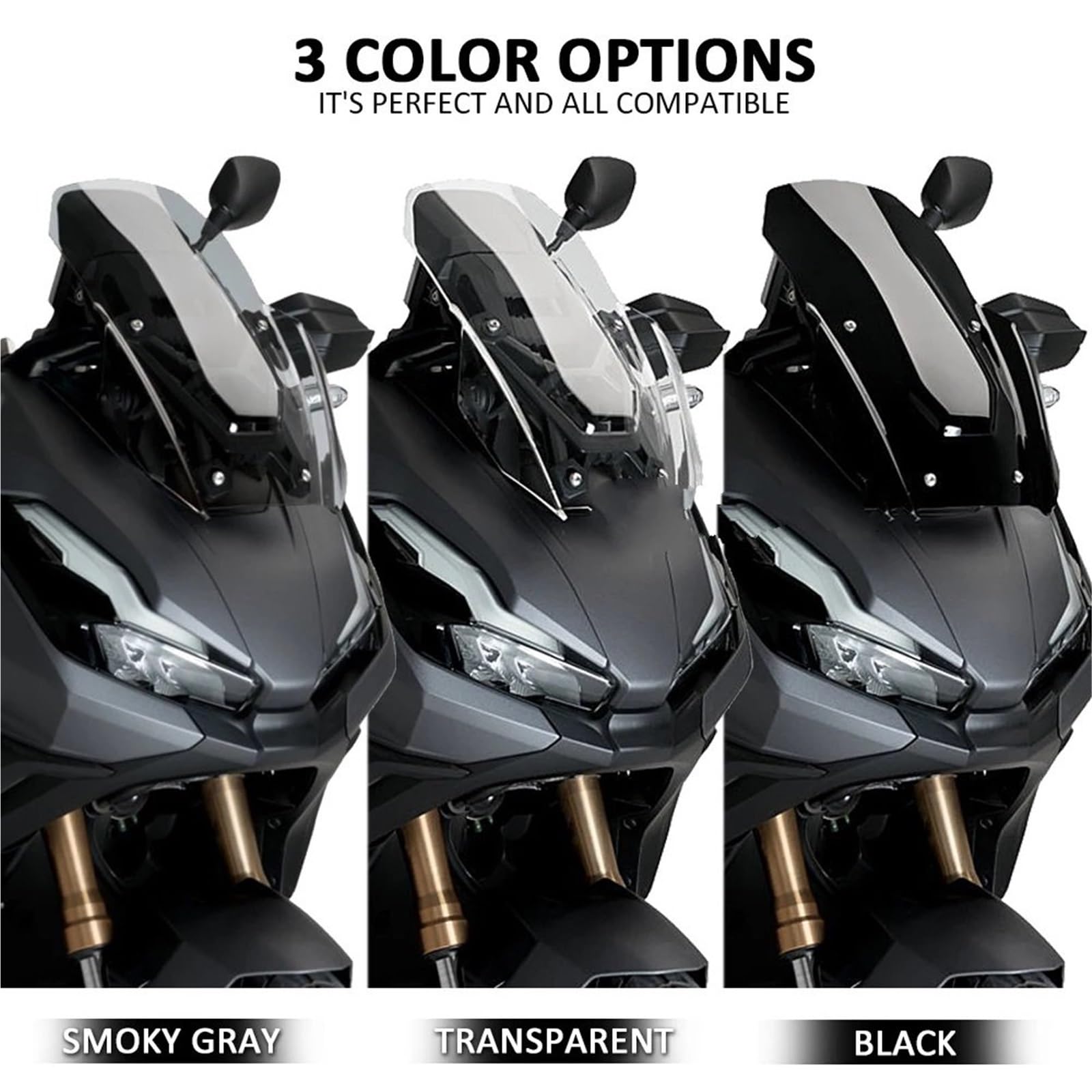 Parabrezza Moto Spoiler Adatto Per ADV350 Adv 350 2022 2023 ADV-350 Accessori Per Moto Parabrezza Deflettore Antivento Protezione Spoiler(Black)