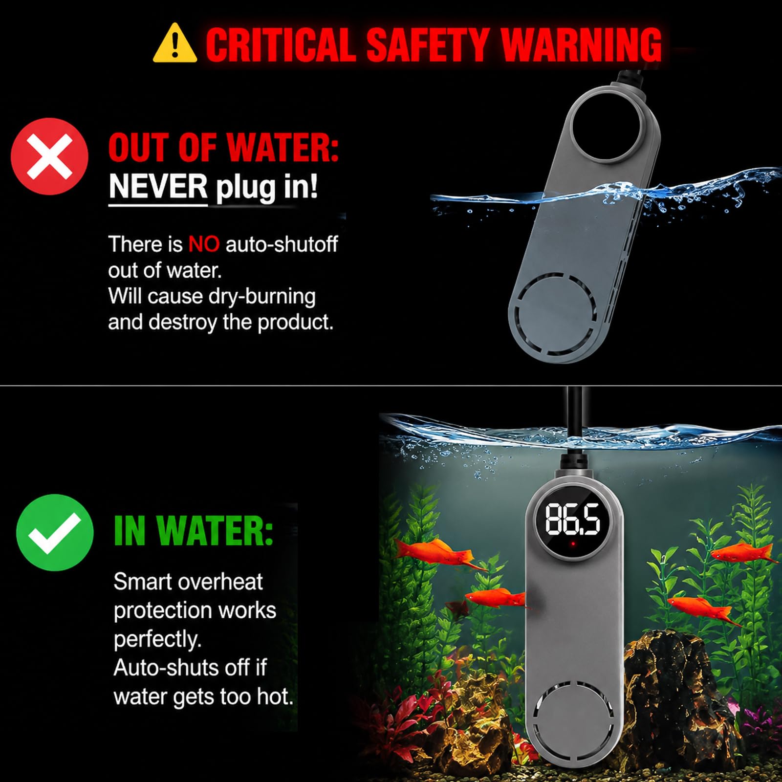 UPETTOOLS Chauffage submersible pour aquarium