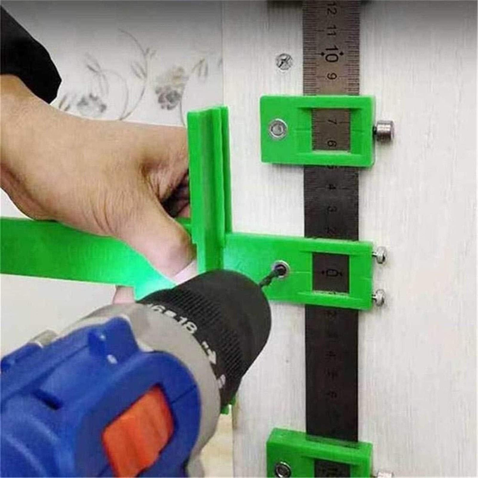 Escuadra de Alta precisión, Kit de Herramientas de guía de Taladro localizador de Punzones Ajustable for carpintería 280x400mm 5mm