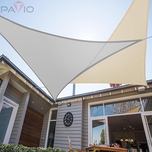 Miniatura 10 de Patio Toldo impermeable de 8.66 ozm, toldo de tela, refugio, 95% de bloqueo UV para exteriores, Patio jardín, cochera, triángulo equilátero,