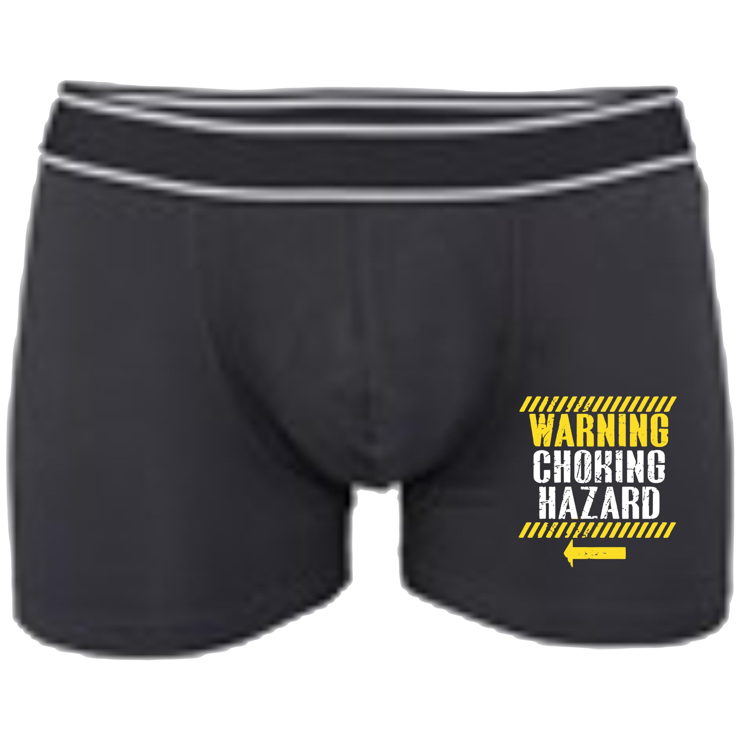 Funny Warning Choking Hazard Boxer Shorts for Men – Cheeky Novelty Underwear Gag Gift – Humorous Adult Joke Boxers for Boyfriend or Husband