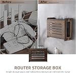 Support mural du Routeur en bois WiFi Boîte de stockage Router Couverture de câble Modem Power Strip organisé Gestion de câble Hider Need Assemblage 14.9 * 9.8 * 5.4 dans (L* H) * W)