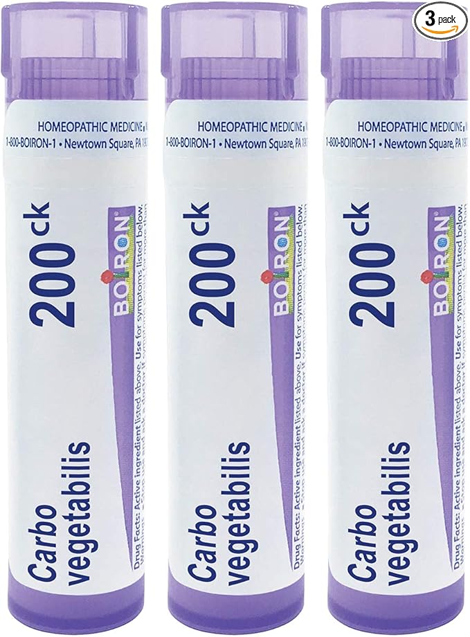My Personal Guide to the Best Homeopathic Remedies for Gut Health 14 Boiron Carbo Vegetabilis 200ck Homeopathic Medicine for Abdominal Bloating with Gas - Pack of 3 (240 Pellets)
