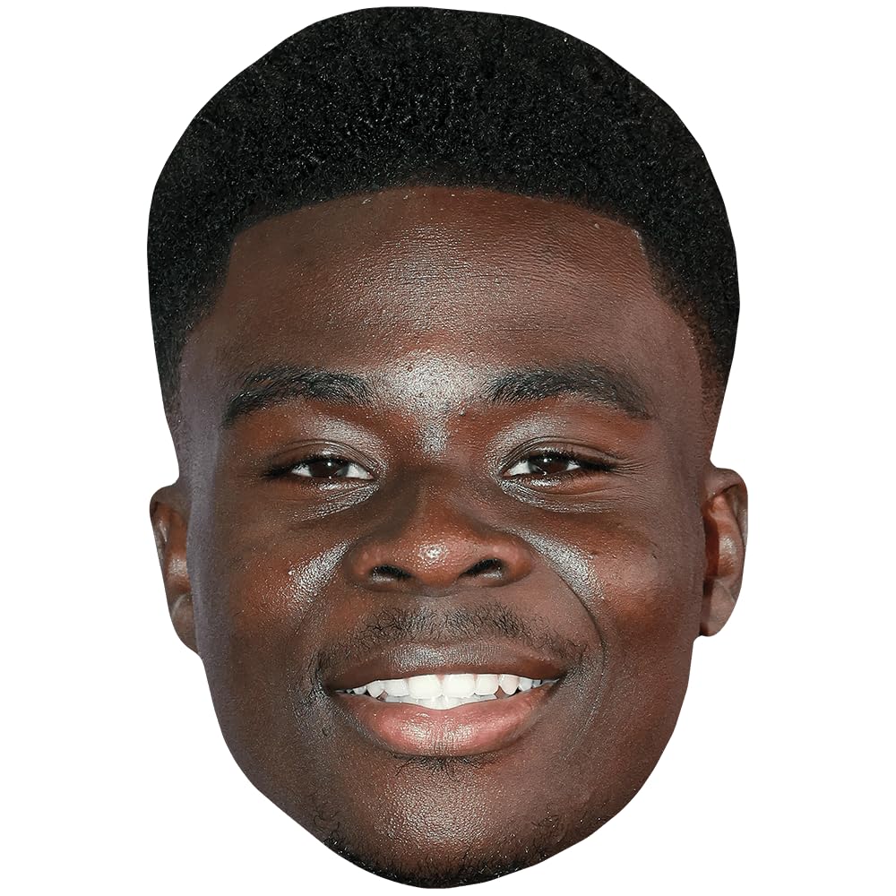 Bukayo Saka (Smile) Celebrity Mask, Flat Card Face, Fancy Dress Mask