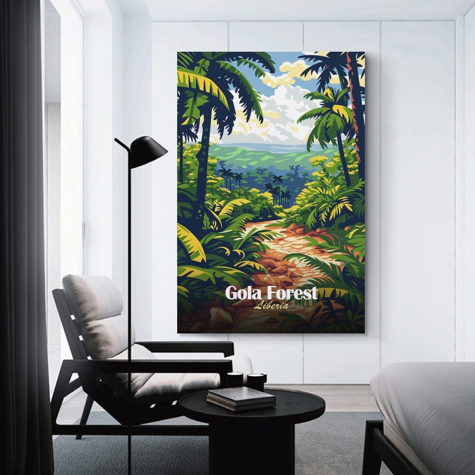 Junmoney Gola Forest, Liberia Illustration Wall Art Print, 20x30inch(50x75cm), for Workspace Walls, Study Corners Or Bedrooms, A Smart Decor Choice for Study Walls