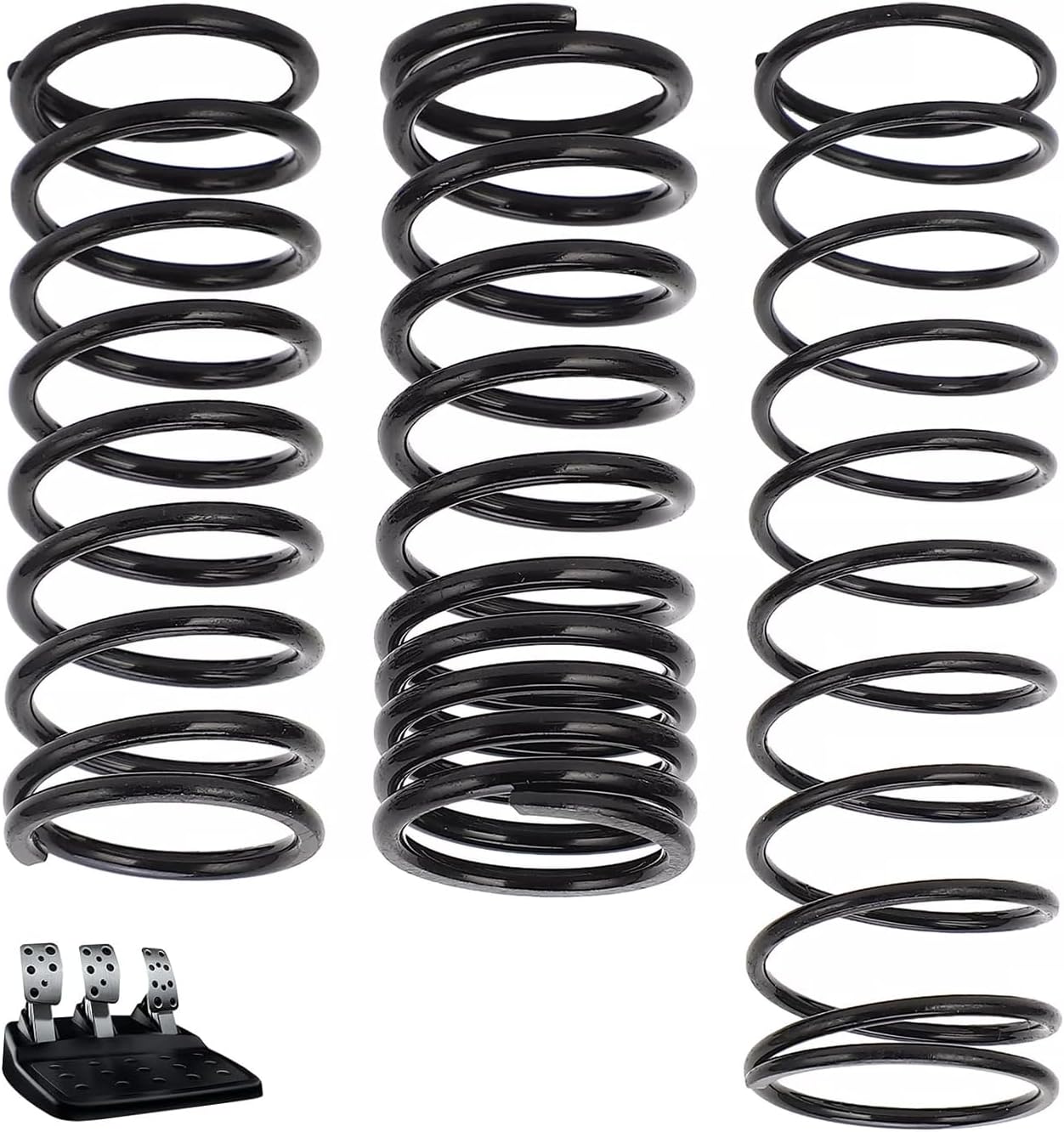 1 x Brake Spring,1 x Throttle Spring,1 x Clutch Spring, 3Pcs Complete Pedal Return Spring Upgrade Kit Compatible with Logitech G25 G27 G29 G920 Racing Wheel