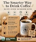 Prime Coffee + Objectif & Énergie avec 1200mg Lion, Manille & Chaga, Champignon biologique Coffee (Pas instantané), Organic Moyen Roast Ground Arabica, Basse Caféine & Faible acidité, 10oz – Rooster Brew