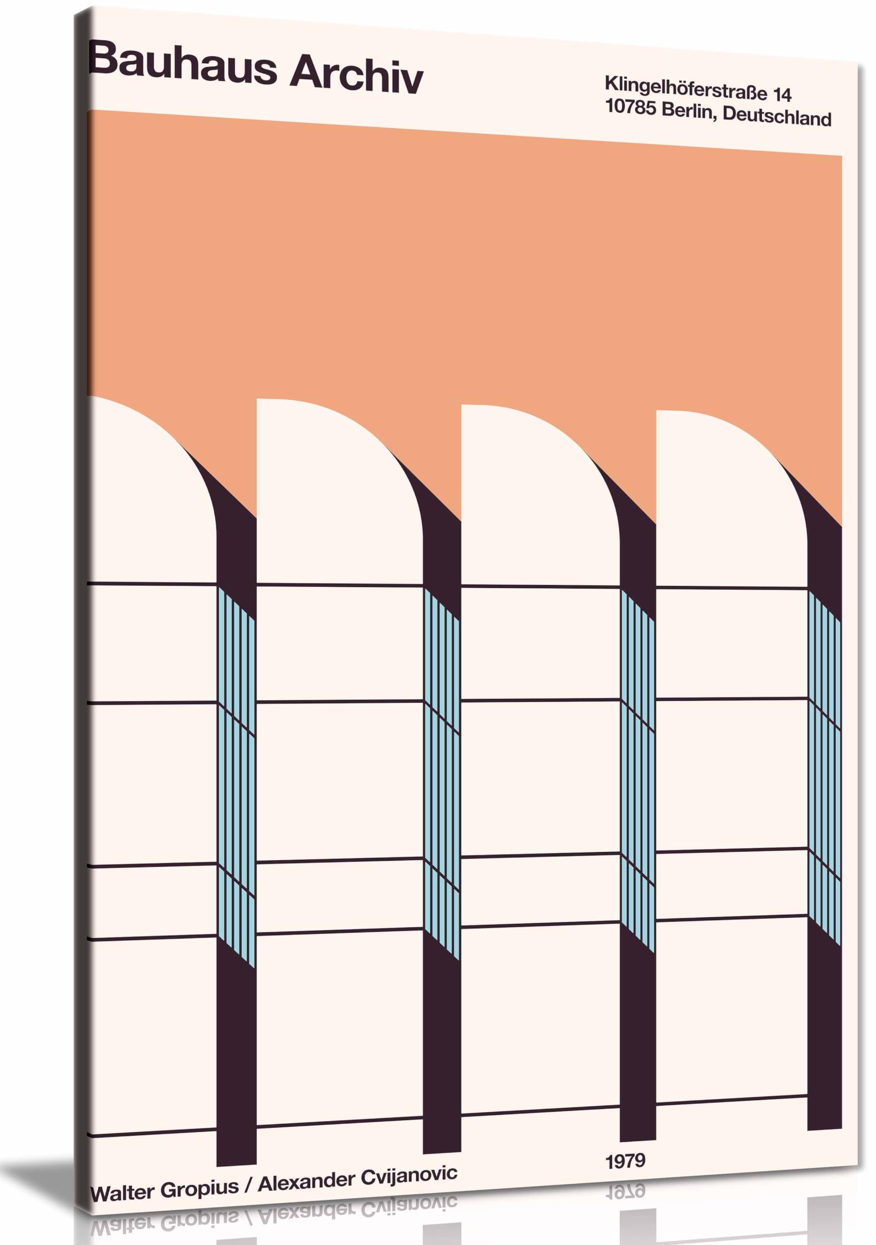Bauhaus Archiv Framed Canvas Print, Pictures for Home Walls, Bedroom, Living Room & Bathroom Decor 76x51cm (30x20in)